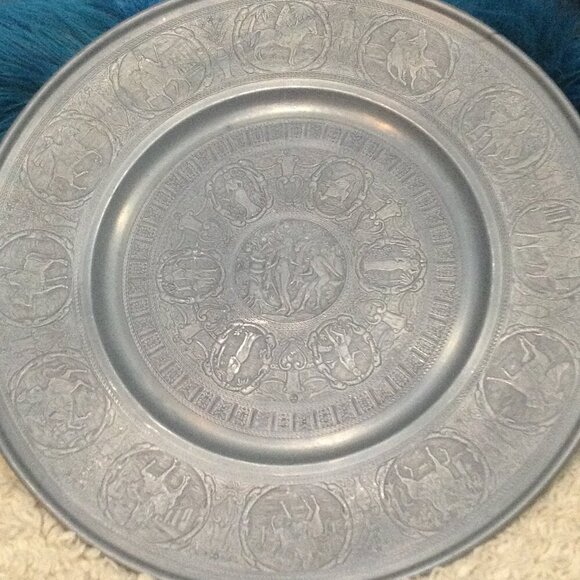 VINTAGE Pewter European, 15.5" Diam, Spiritual, Astrologic, Roman, QuietLux - Picture 4 of 5